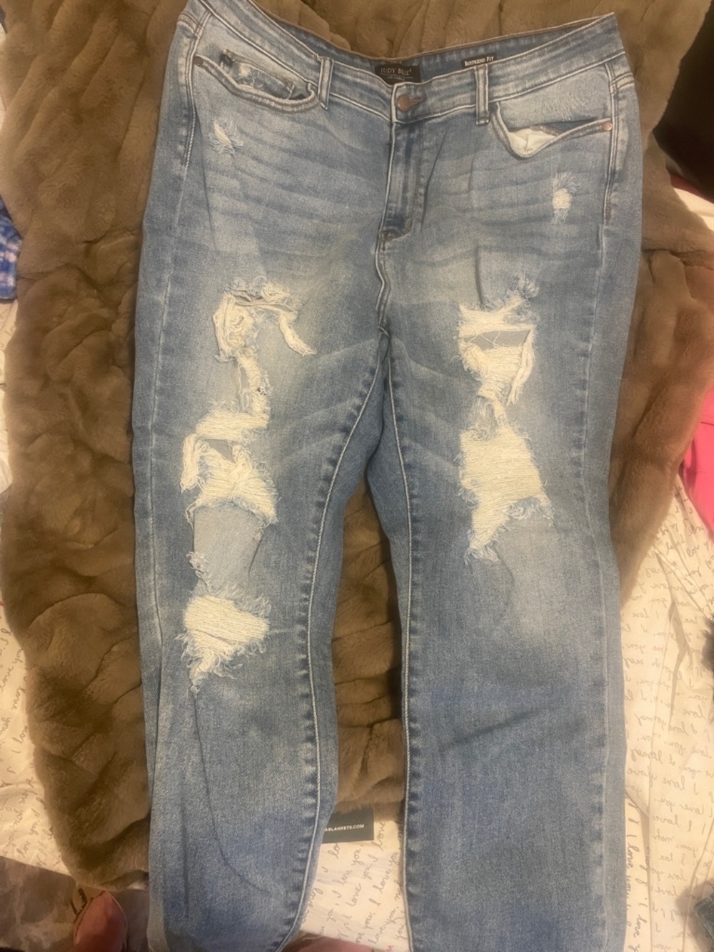Judy Blue Light Blue Distressed Skinny Jeans